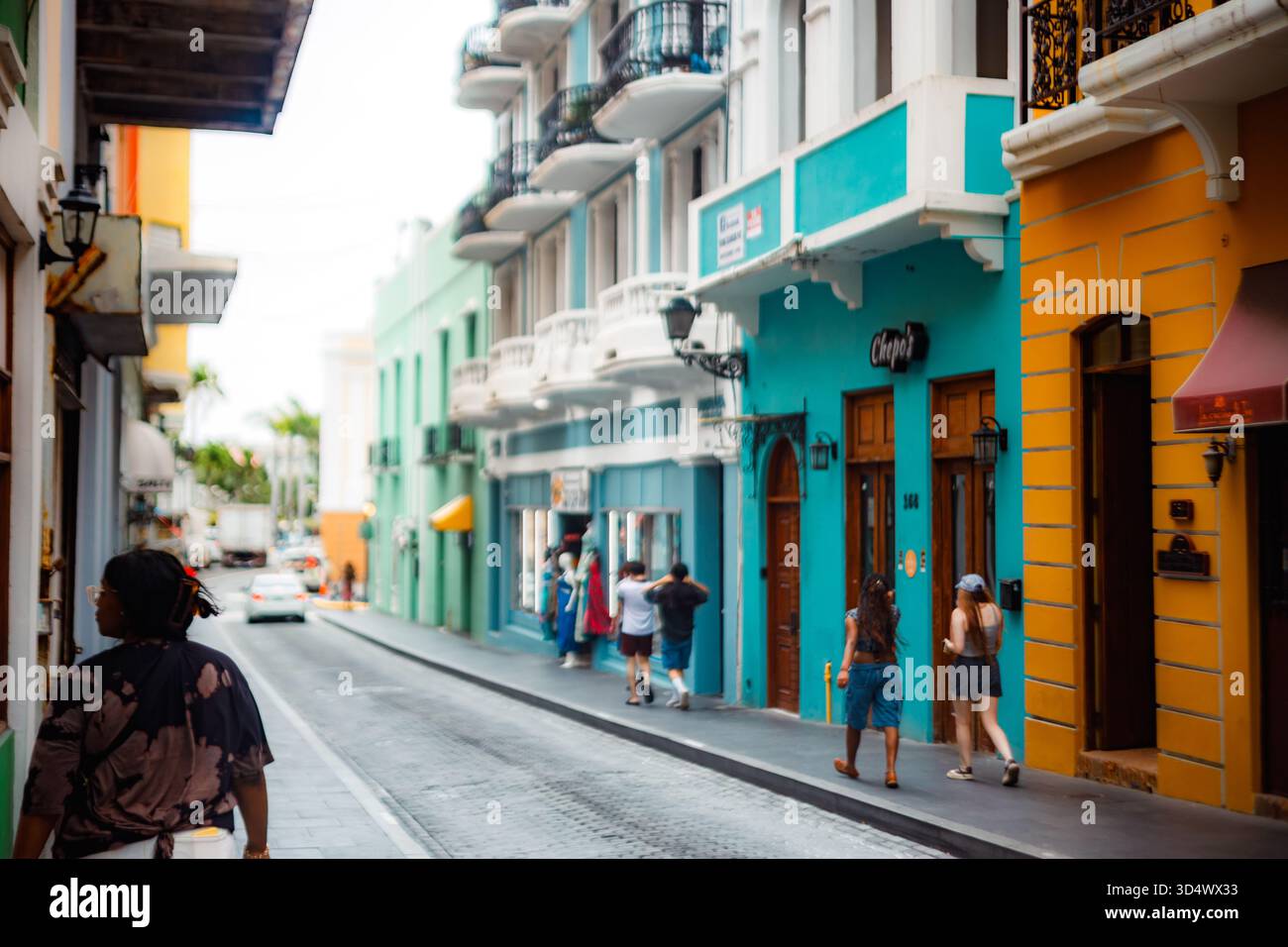 Strade della vecchia San Juan Puerto Rico Foto Stock
