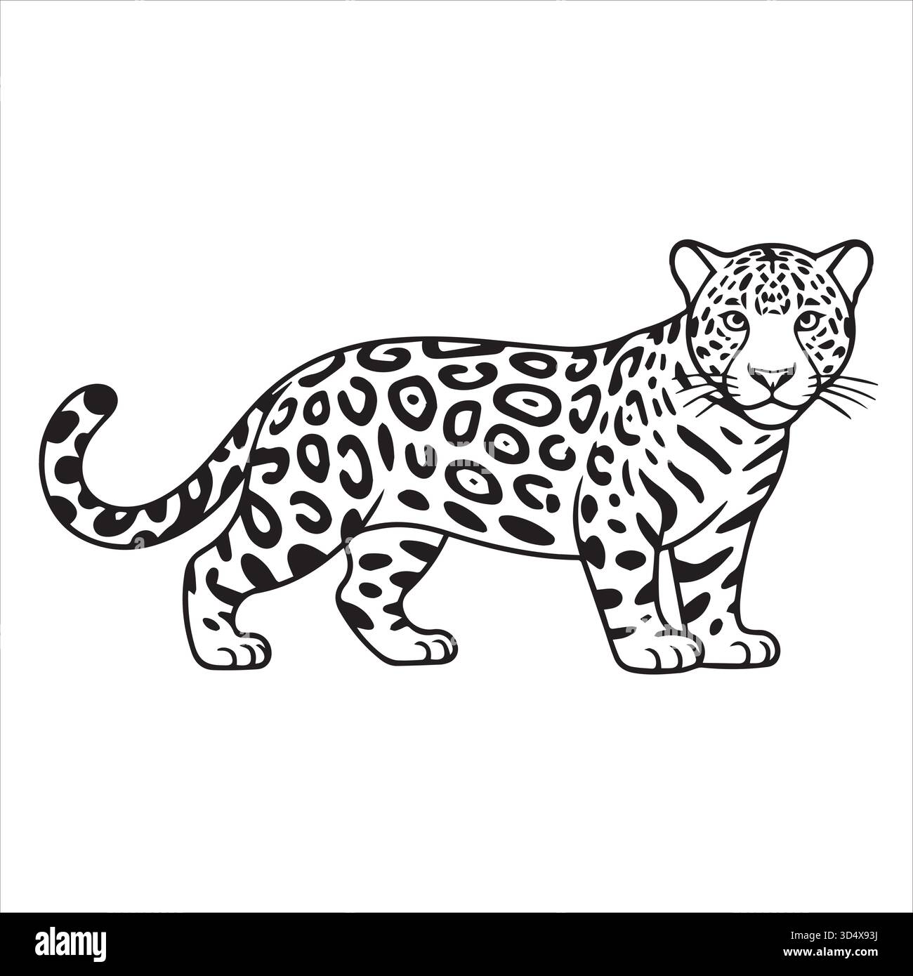 Pagina da colorare in bianco e nero per bambini e libri da colorare per animali Illustrazione Vettoriale