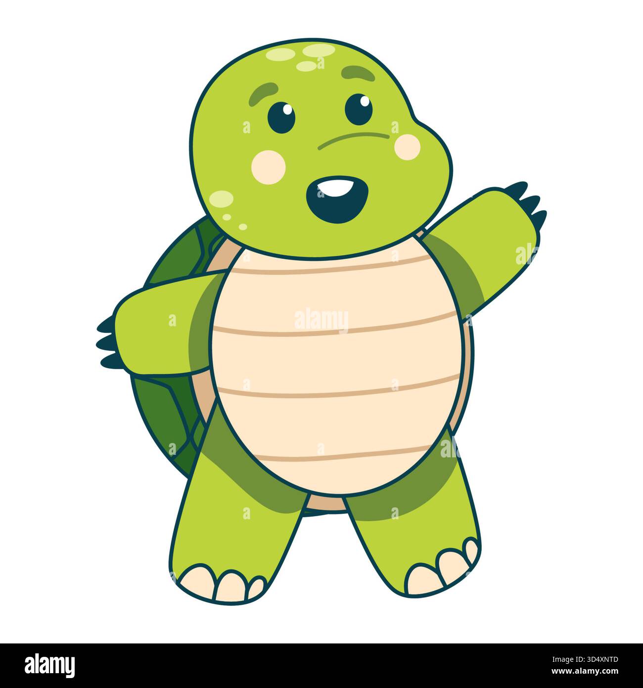 Turtle clipart Childish Flat Style. Perfetto per cornici, decorazioni e stampe. Foto Stock