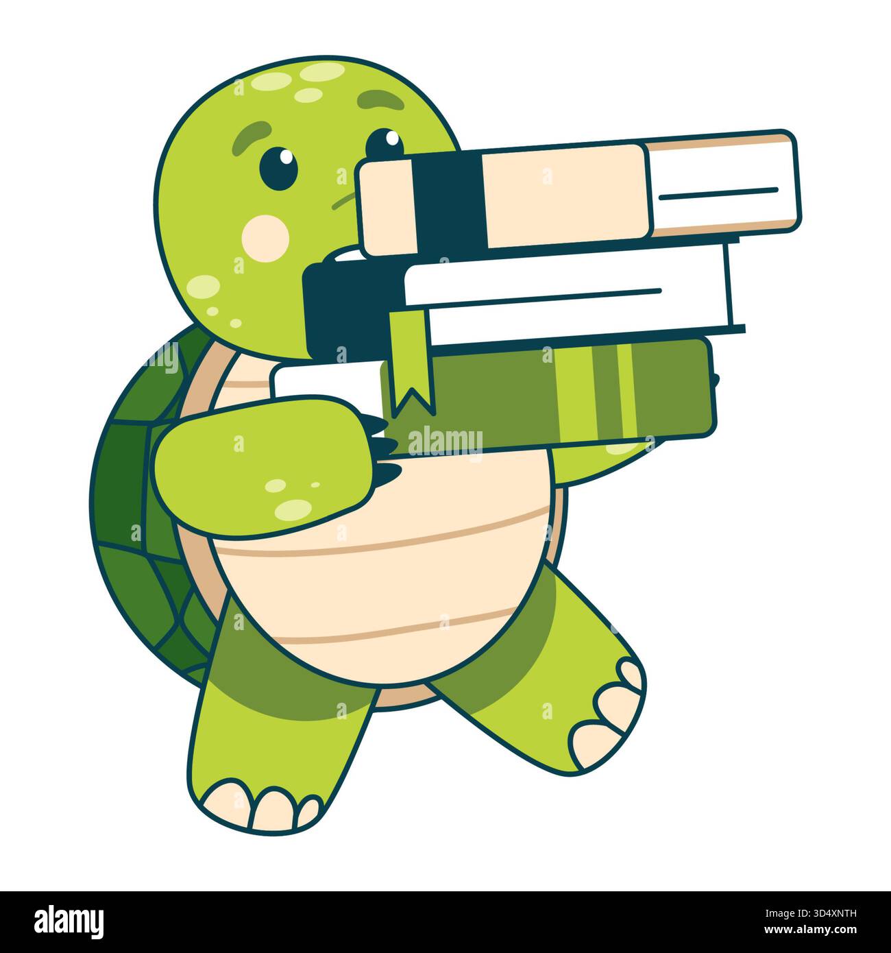 Turtle clipart Childish Flat Style. Perfetto per cornici, decorazioni e stampe. Foto Stock