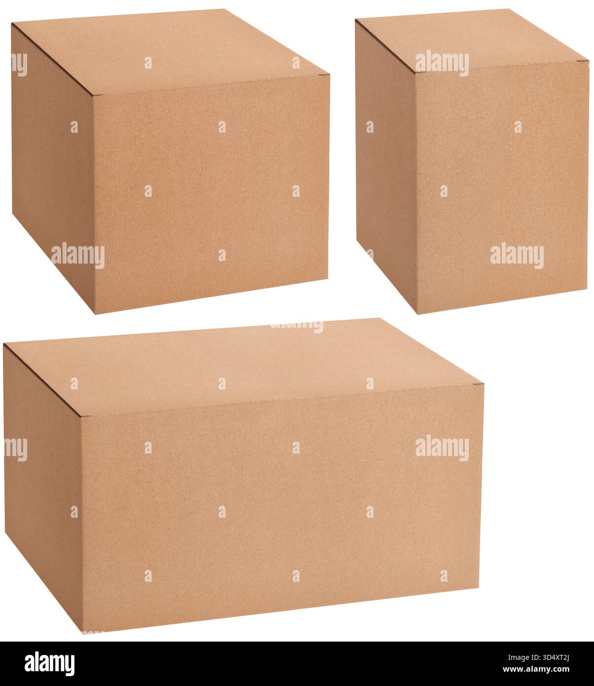 scatola di cartone di dimensioni diverse per il design Foto Stock