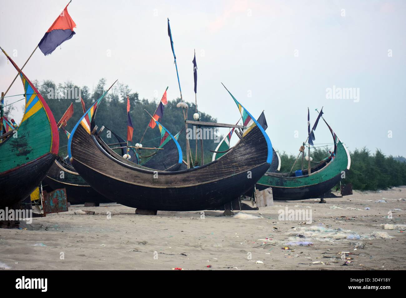Moon Boat nel Cox's Bazar - l'iconica bellezza della Baia del Bengala Foto Stock