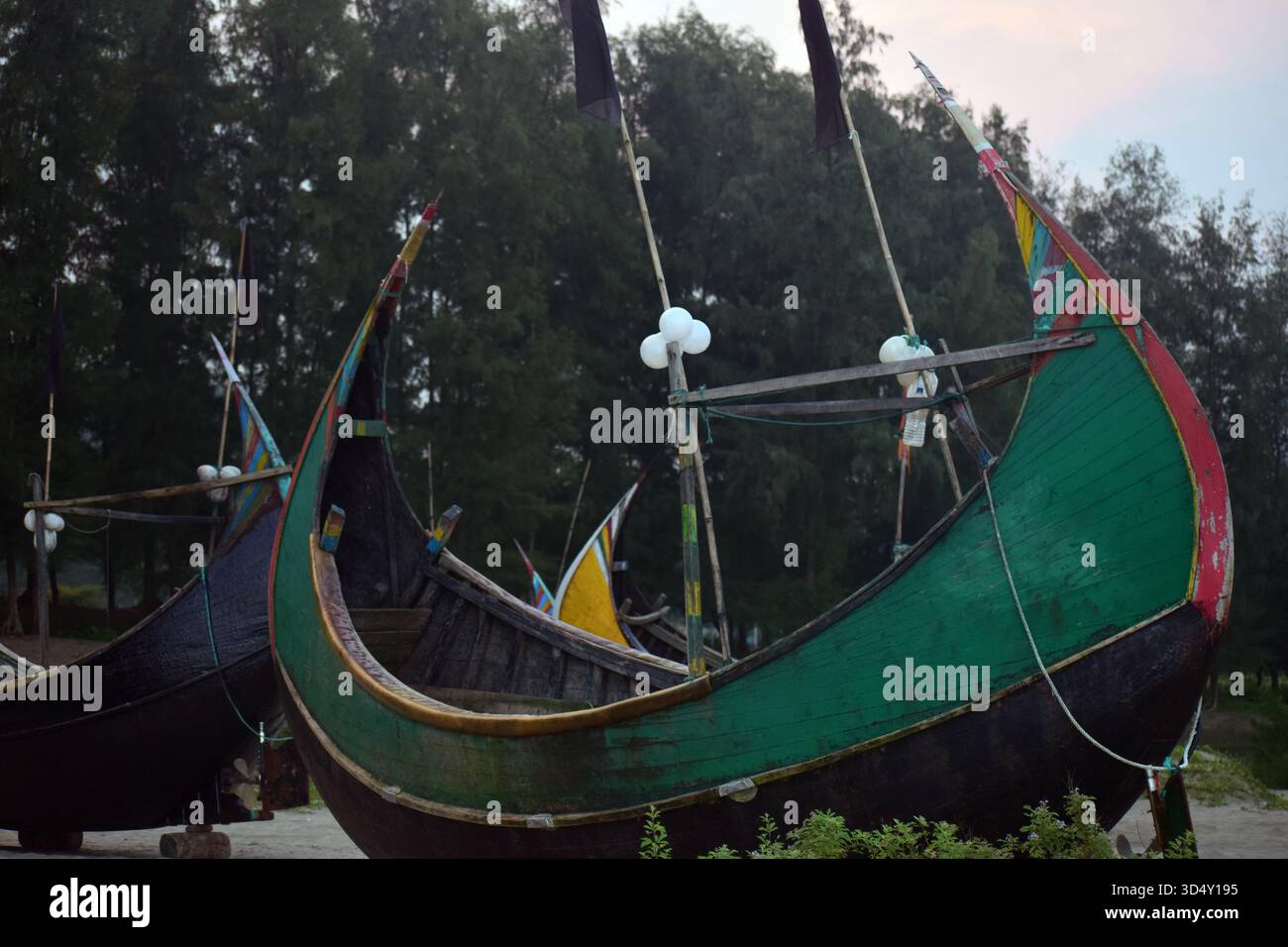 Moon Boat nel Cox's Bazar - l'iconica bellezza della Baia del Bengala Foto Stock