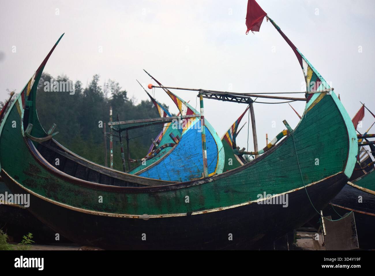 Moon Boat nel Cox's Bazar - l'iconica bellezza della Baia del Bengala Foto Stock