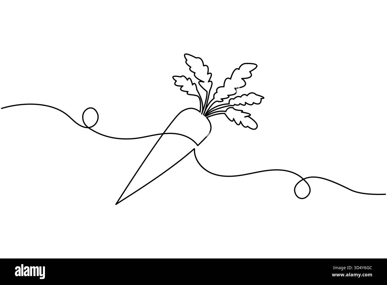 Illustrazione della carota a linea continua semplice carota minimale design artistico a una linea Illustrazione Vettoriale