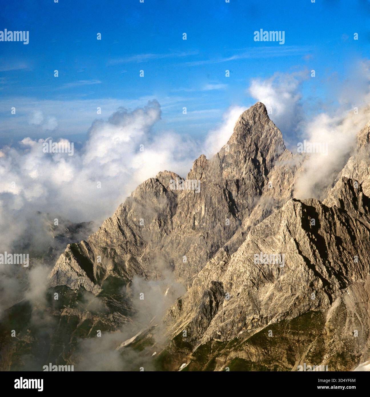 Alpen Europa, Oberstdorf, Bayern, Trettachspitze, Trettachtal, Bergipfel, Allgaeuer Hochalpen, Kletterberg, Alpen, Gebir Alpen Europa, Oberstdorf, Baia Foto Stock