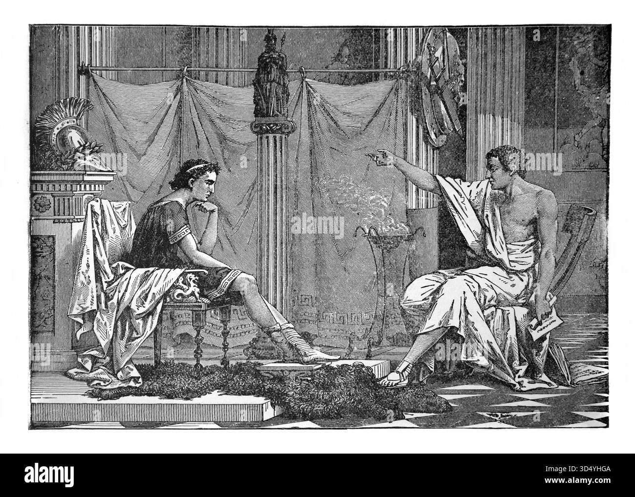Illustrazione di san Paolo nella Casa di felice il Governatore romano della Giudea che espone la Dottrina di Gesù Cristo durante il periodo in cui era imprisone Foto Stock
