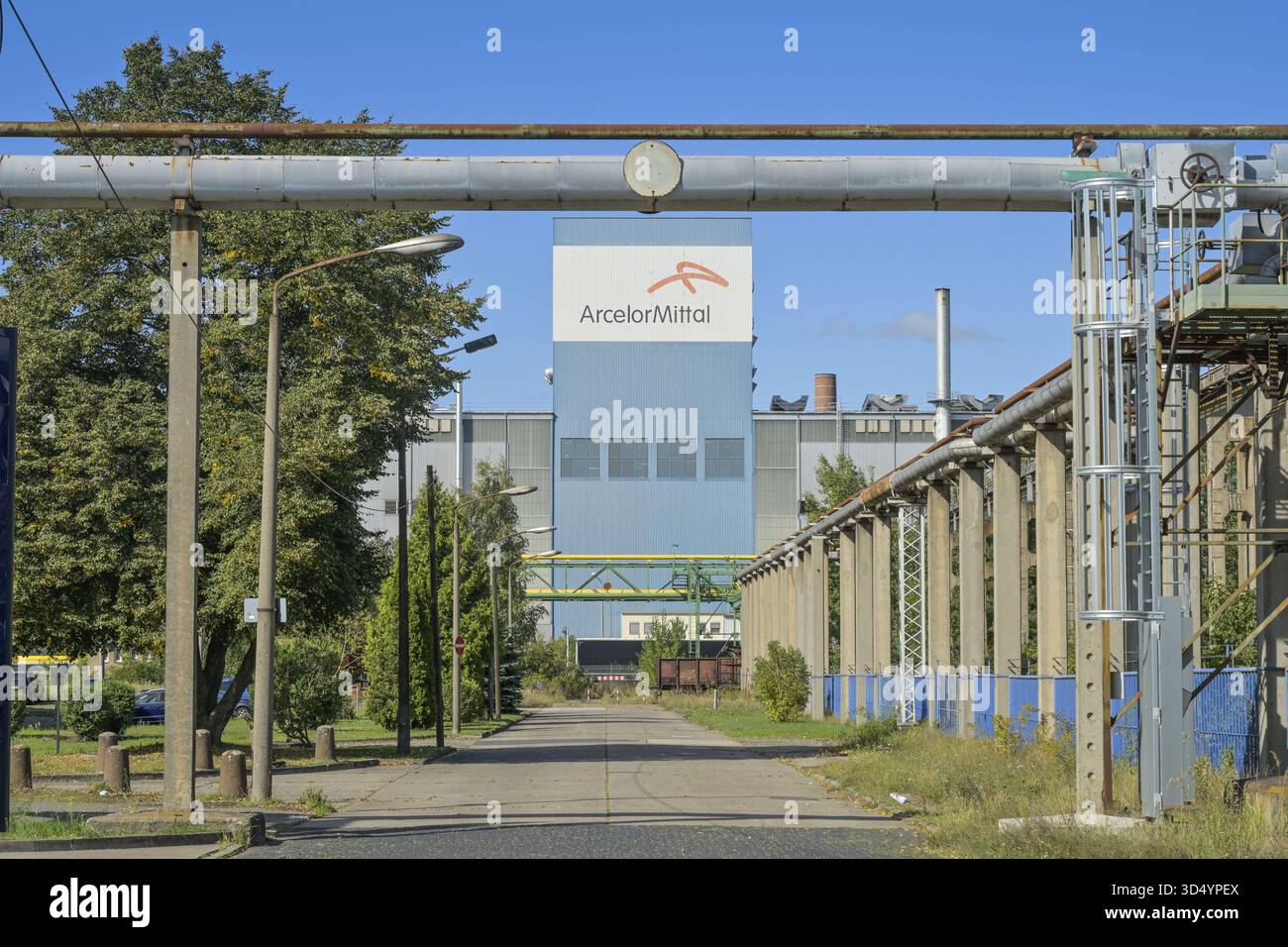 Laminatoio a caldo WWW, acciaieria Arcelor-Mittal, Eisenhuettenstadt, Brandeburgo, Germania Foto Stock