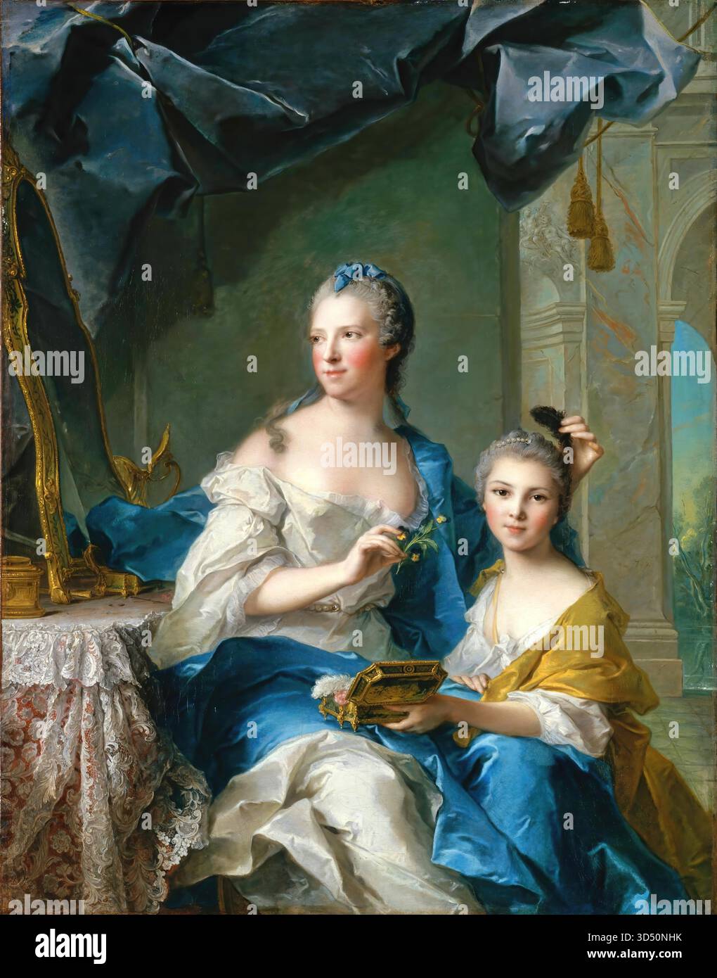 Madame Marsollier e sua figlia di Jean Marc Nattier Illustrazione Vettoriale