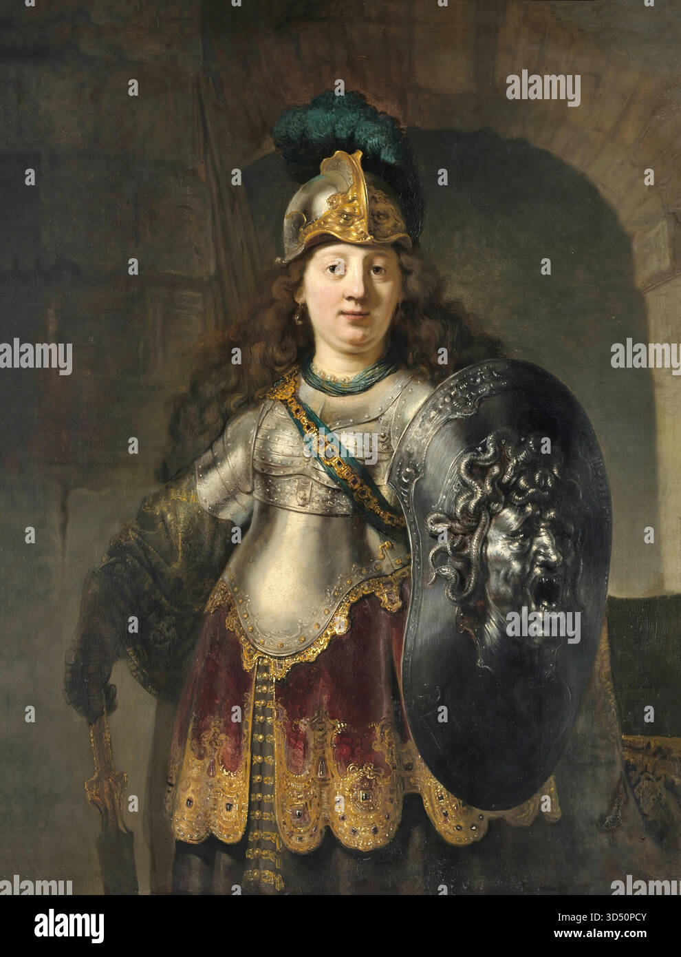 Bellona di Rembrandt (Rembrandt van Rijn) Illustrazione Vettoriale