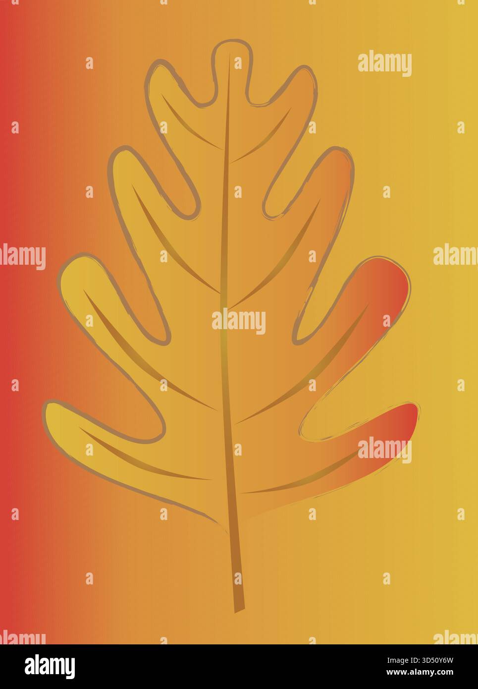 Disegno di una foglia di quercia Illustrazione Vettoriale
