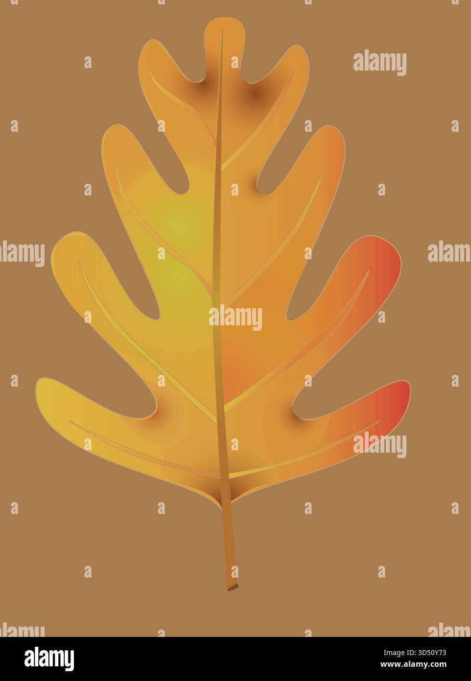 Disegno di una foglia di quercia Illustrazione Vettoriale