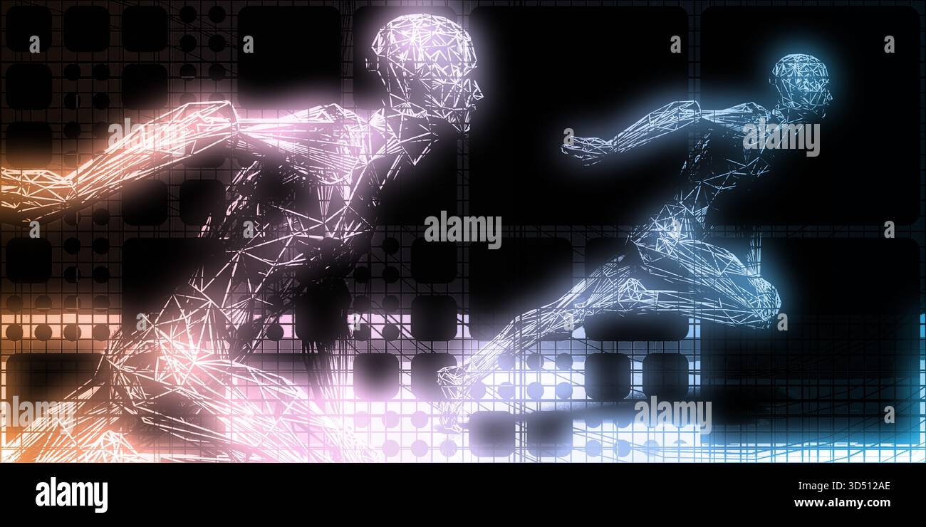 Piattaforme di intelligenza avanzata che si muovono verso gli obiettivi di superiorità tecnologica Foto Stock