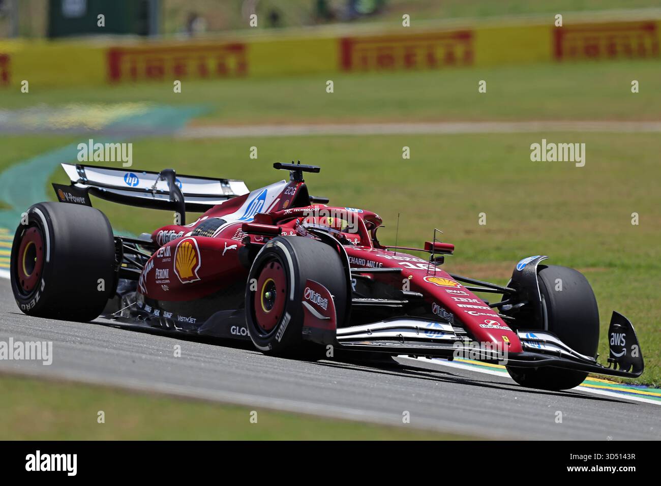 San Paolo, Brasile. 7 novembre 2025. Charles Leclerc (MON) Scuderia Ferrari SF-25 durante le prove libere del Gran Premio di F1 del Brasile all'autodromo Jose Carlos Pace il 7 novembre 2025 a San Paolo, Brasile. Foto: Heuler Andrey/DiaEsportivo/Alamy Live News crediti: DiaEsportivo/Alamy Live News Foto Stock