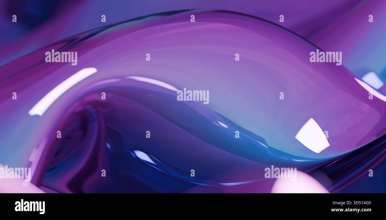 Forme astratte viola e blu fluido Foto Stock