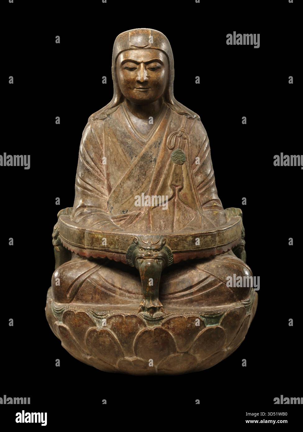 Sereno monaco cinese Sengqie, scultura buddista della fine dell'XI secolo del XII secolo Foto Stock