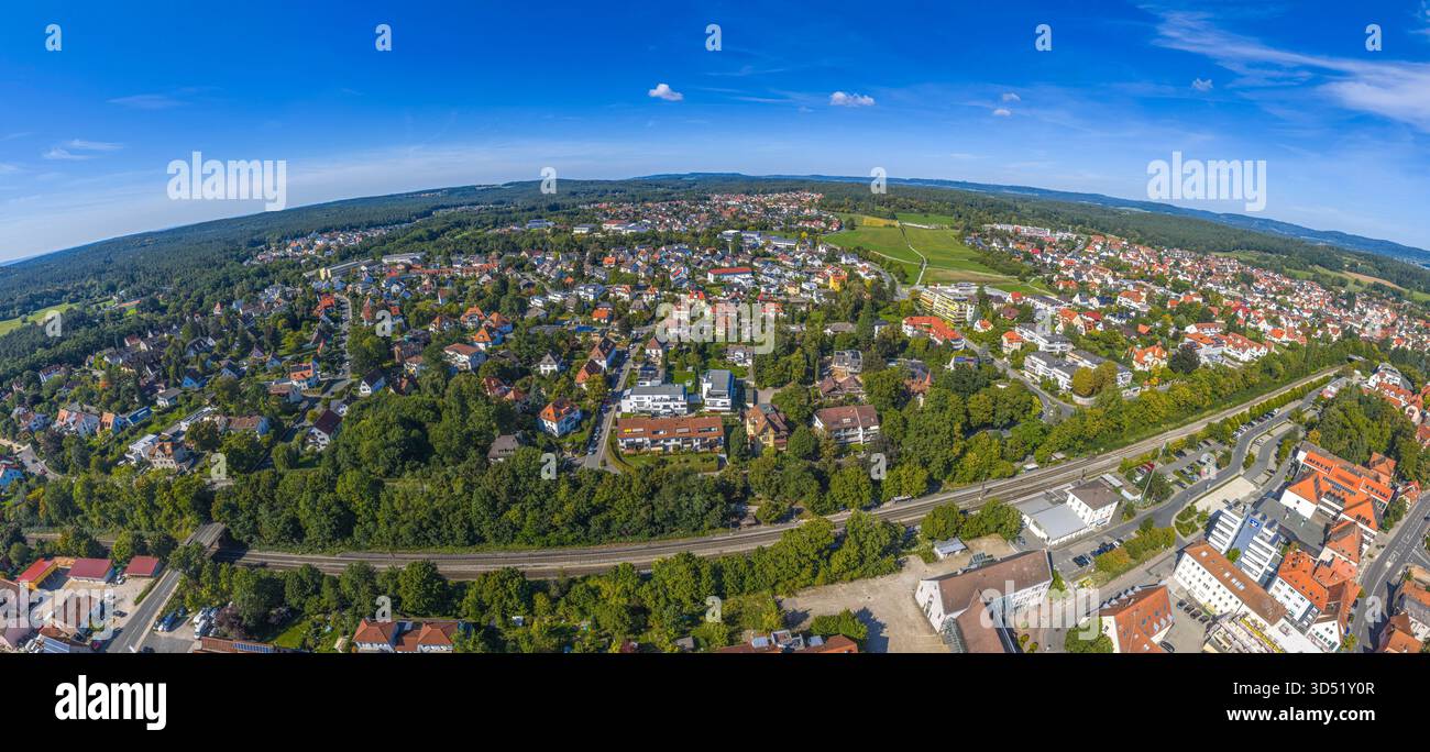 Una vista dall'alto della città di Lauf an der Pegnitz, nella regione di Norimberga Foto Stock