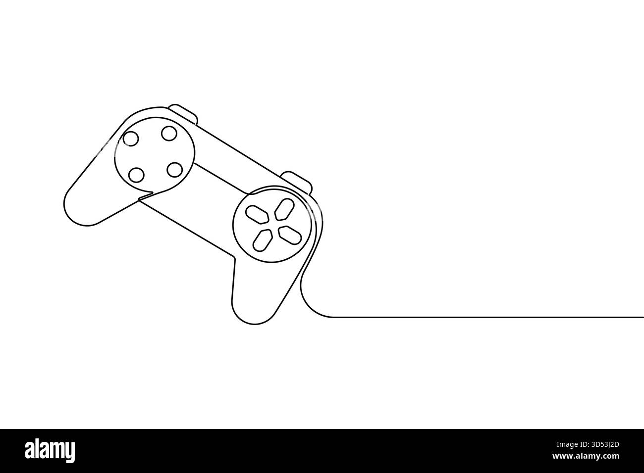 Disegno continuo di una linea di un controller di gioco per il design del concept di gioco Illustrazione Vettoriale