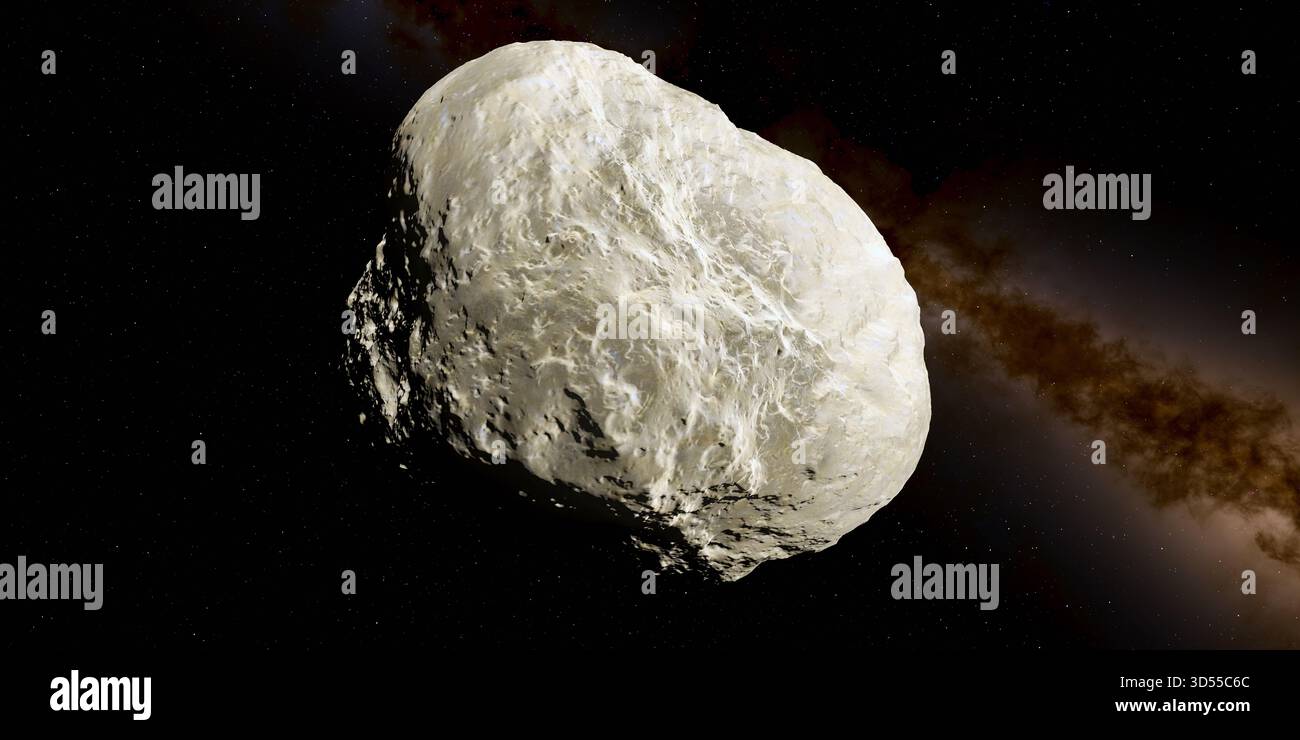 Mundilfari è una luna irregolare di Saturno, scoperta nel 2000 e intitolata a una figura della mitologia norrena. È una delle lune norrene esterne di Saturno. Foto Stock