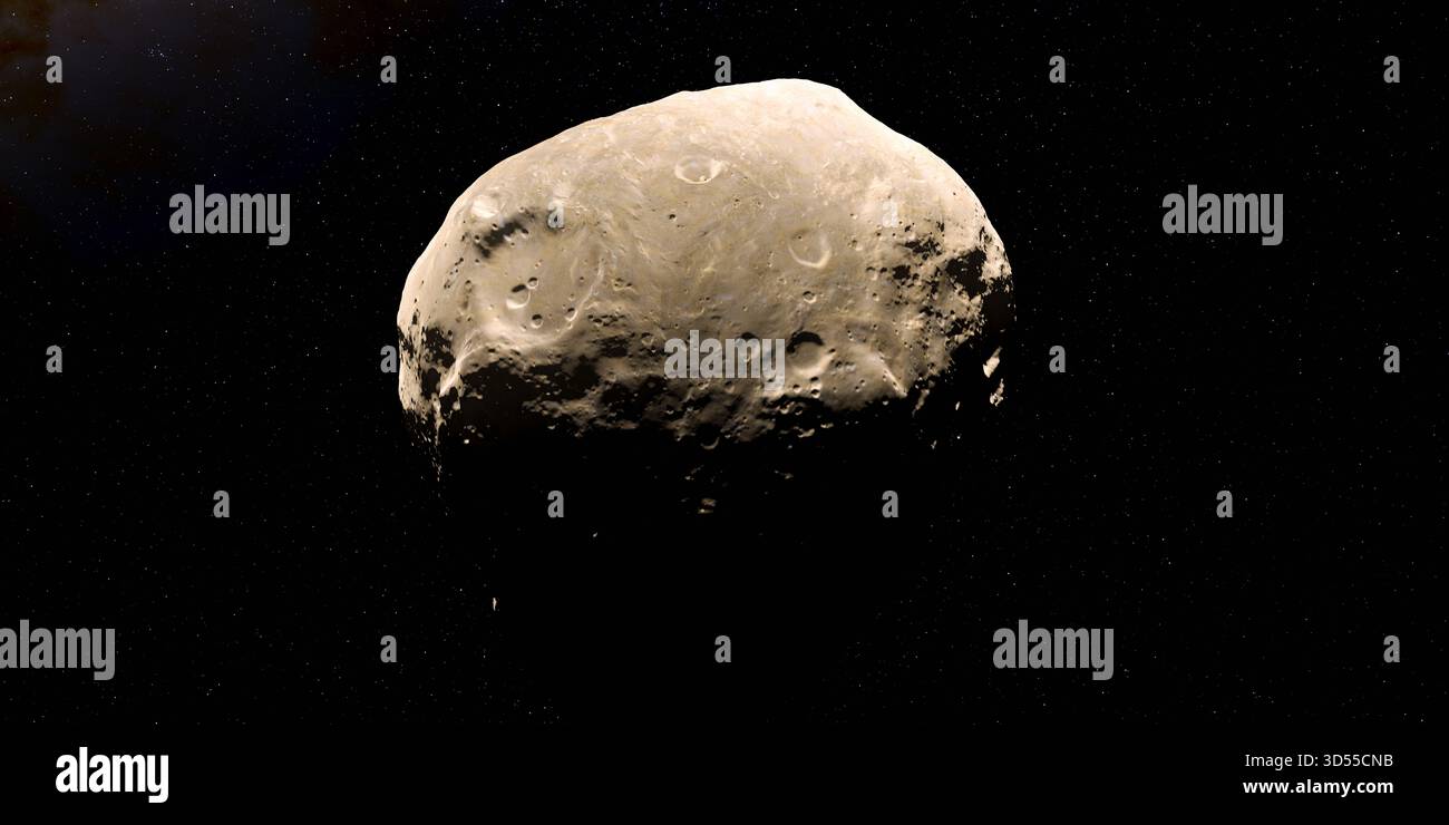 Suttungr è una piccola luna irregolare di Saturno, scoperta nel 2000 ed è uno dei "gruppi norreni" di lune. Foto Stock