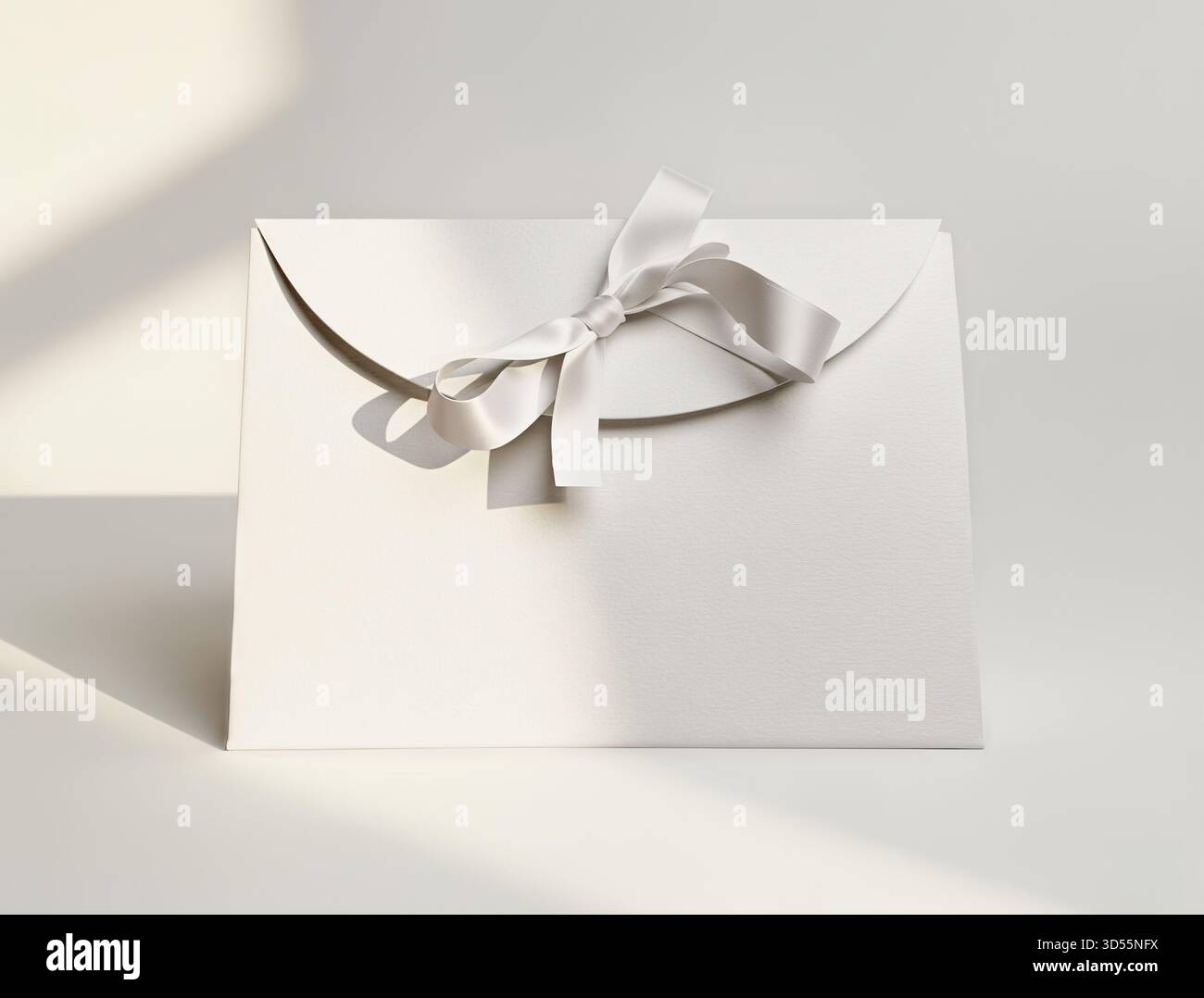 Mockup di sacchetto di carta con fiocco. Foto Stock