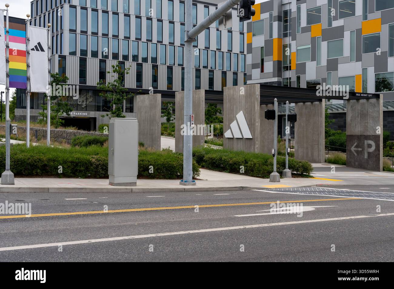 Sede centrale di Adidas North America a Portland, Oregon, Stati Uniti Foto Stock