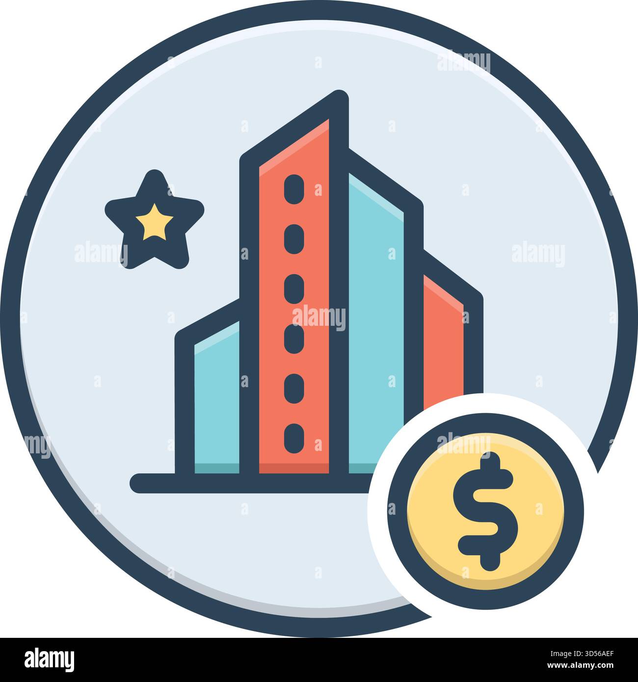 Un'icona per il business center, gli affari Illustrazione Vettoriale