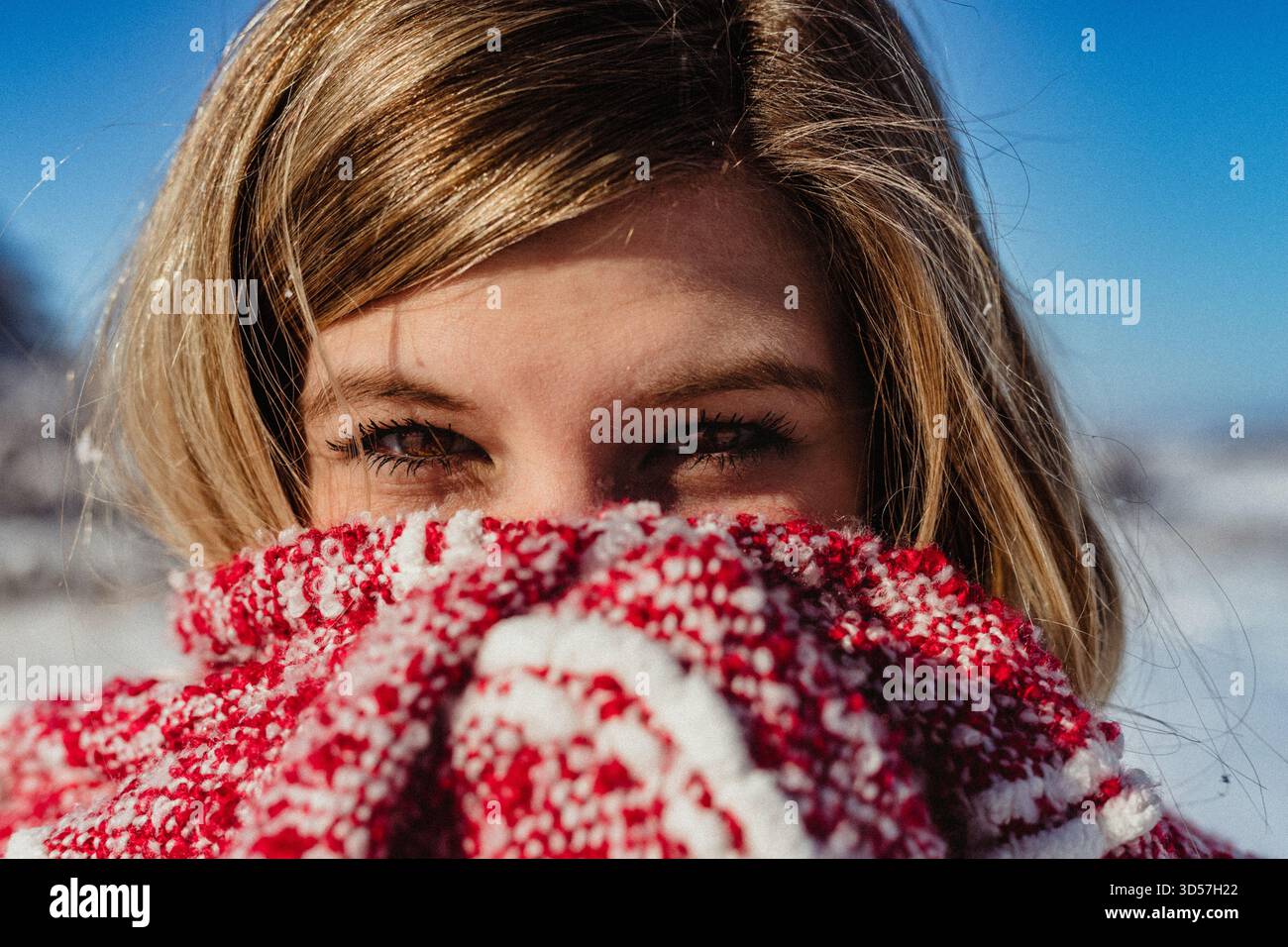 Servizio fotografico Snowy Senior a Concordia, Kansas Foto Stock
