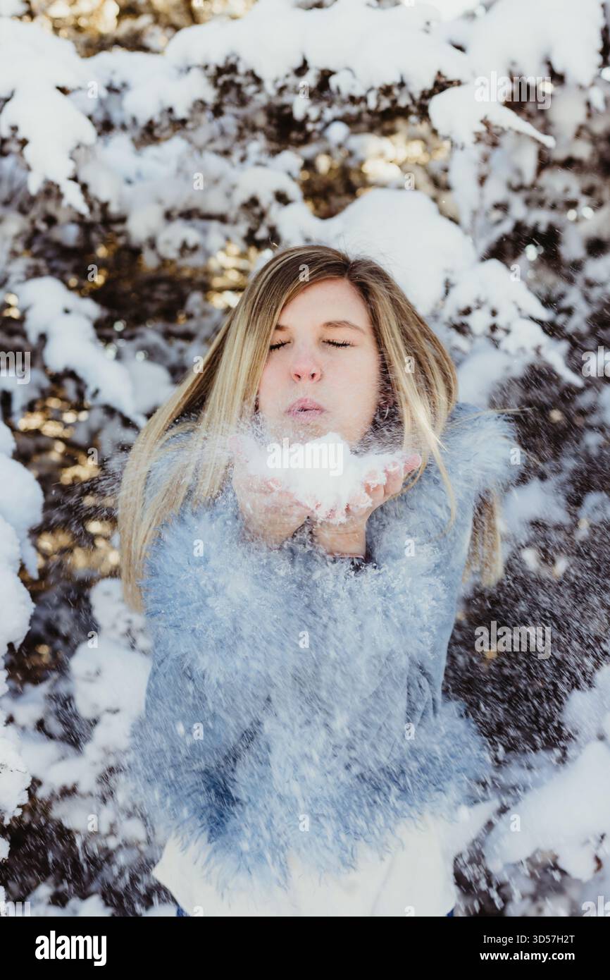 Sessione Senior invernale a Concordia, Kansas Foto Stock