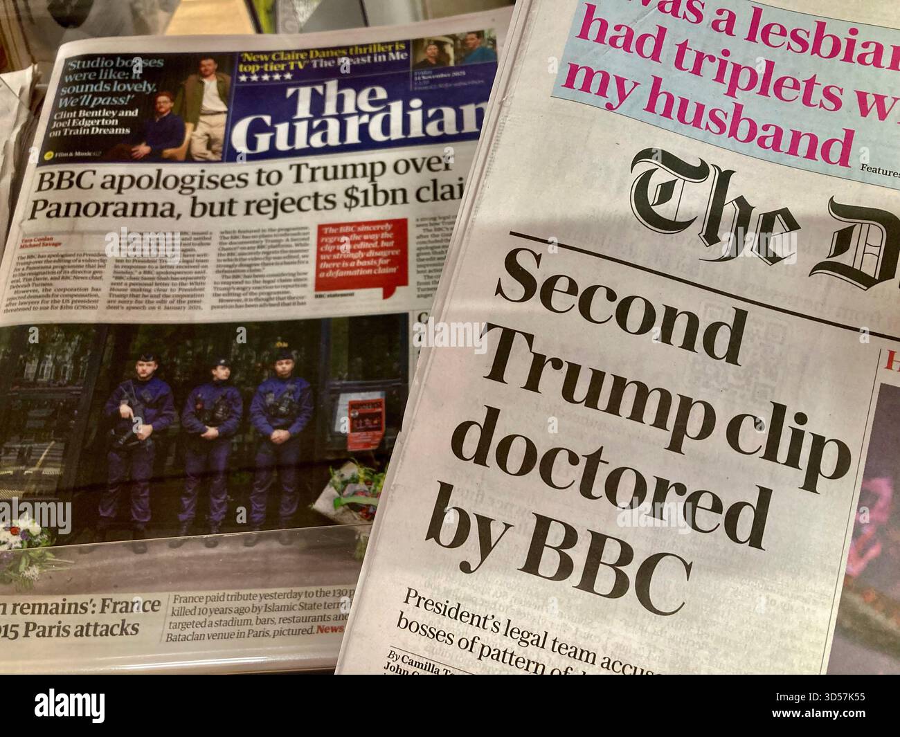 Il giornale britannico ha aggiornato la notizia della clip di Trump dottorata dalla BBC Foto Stock