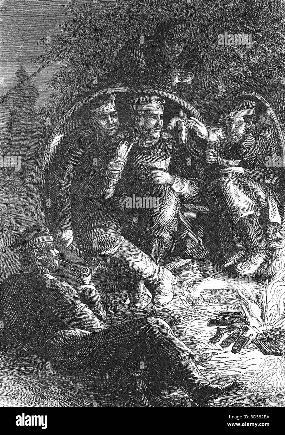 Campo prima di Metz durante la guerra franco-prussiana. Foto Stock