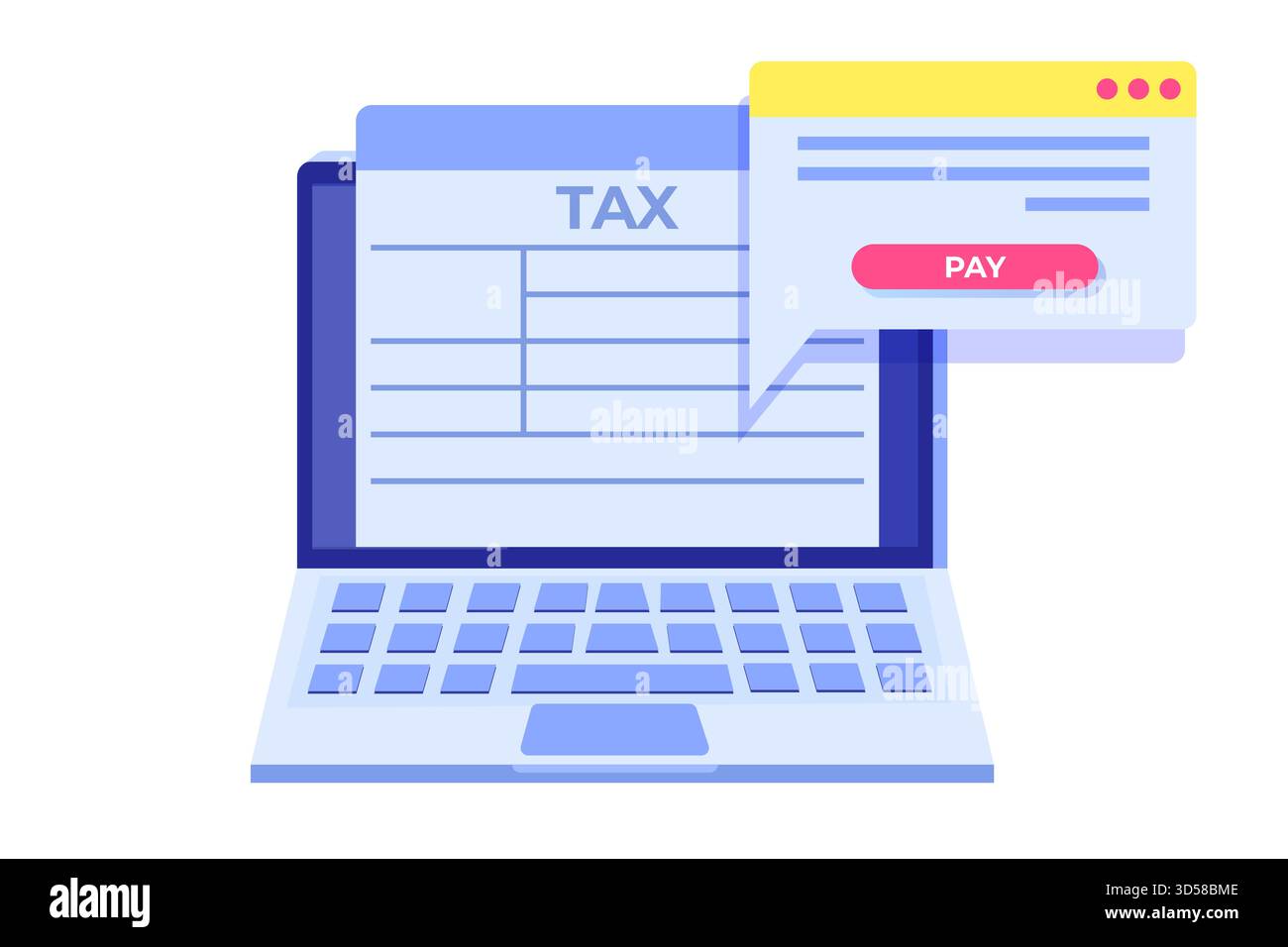 Pagamento online di tasse, pagamenti, fatture. Contabilità finanziaria. Illustrazione vettoriale Illustrazione Vettoriale