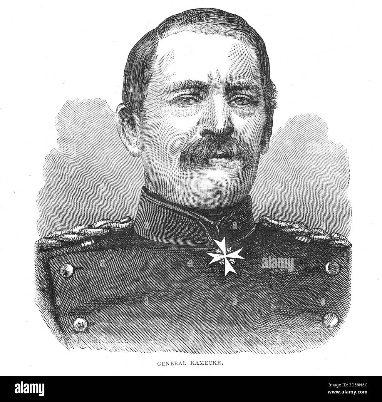 Generale Georg von Kameke, comandante della 14a divisione durante la guerra franco-prussiana. Anglicizzato come Kamecke. Foto Stock