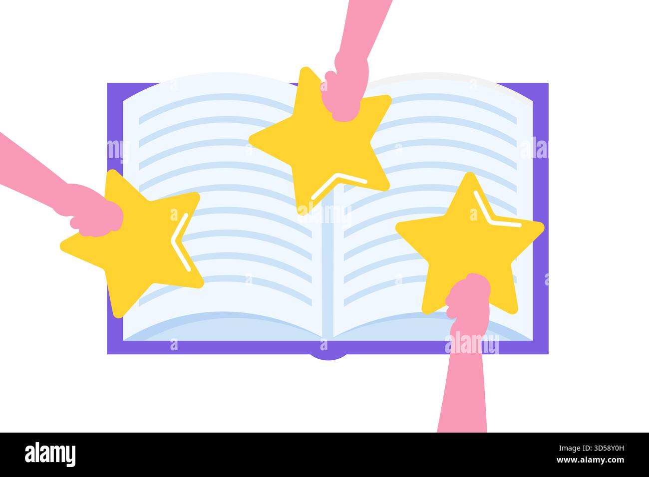 Recensione del libro, concetto di club di lettura. Illustrazione vettoriale Illustrazione Vettoriale