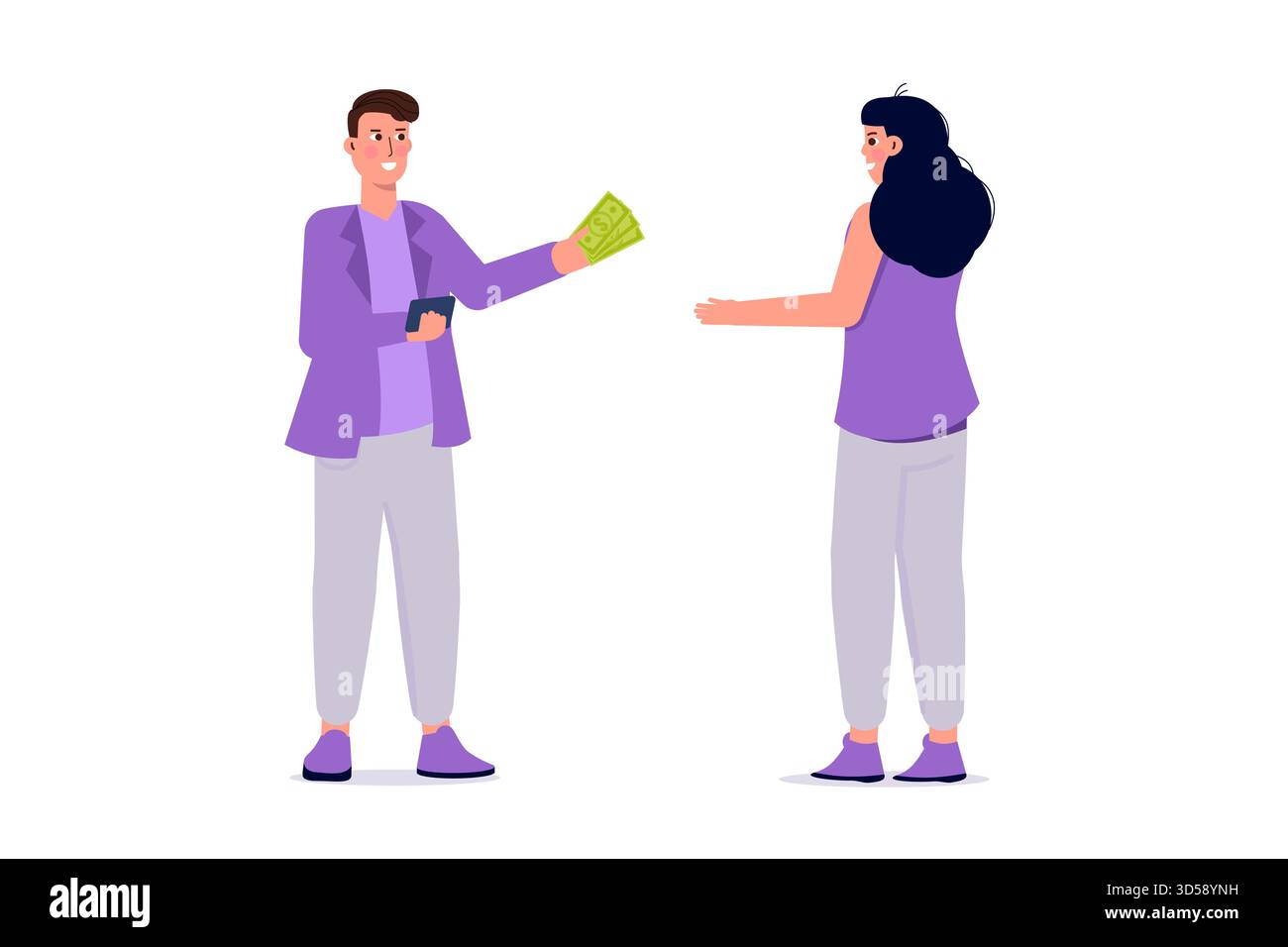 Prendere in prestito da Friend Concept. Illustrazione vettoriale. Illustrazione Vettoriale