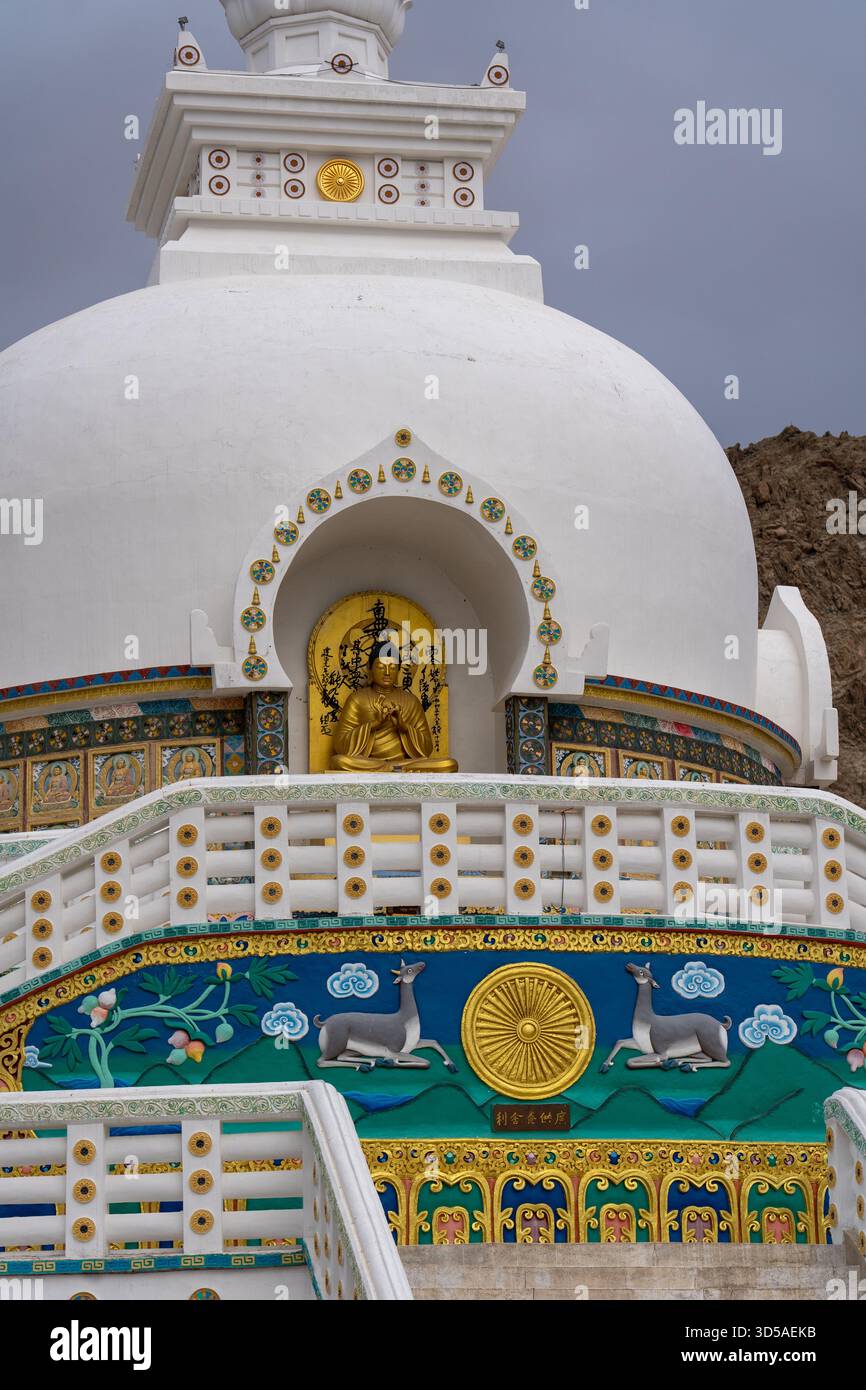 Shanti Stupa a Leh, Ladakh Foto Stock