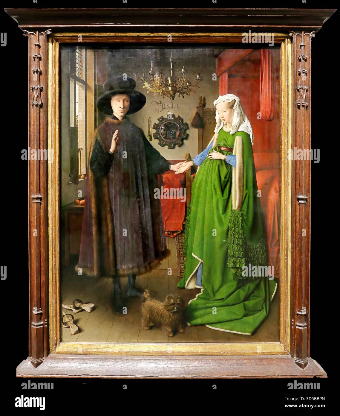 Ritratto di Giovanni Arnolfini e sua moglie, 1434 di Jan van Eyck Illustrazione Vettoriale