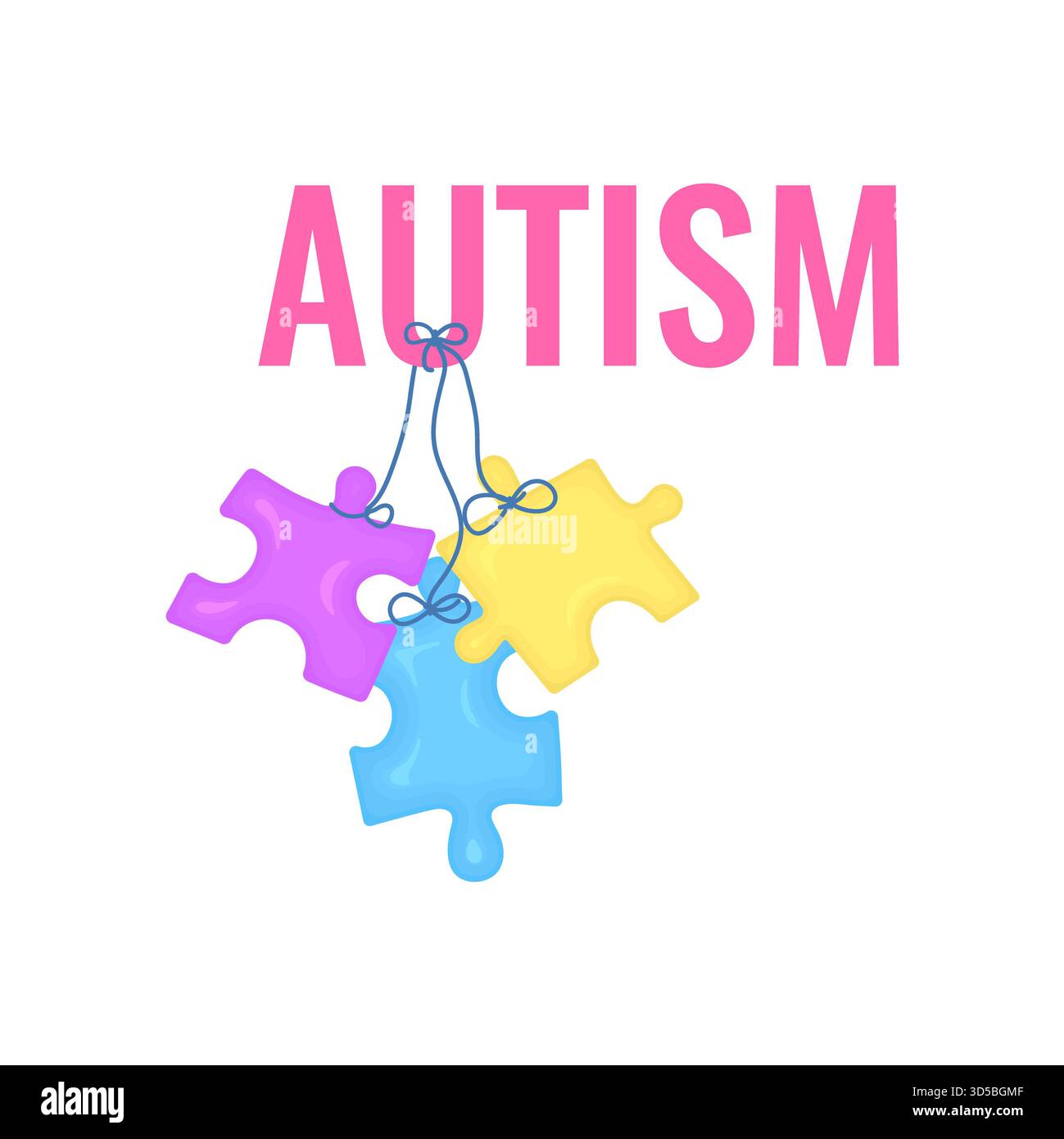 Consapevolezza autismo, illustrazione. Foto Stock