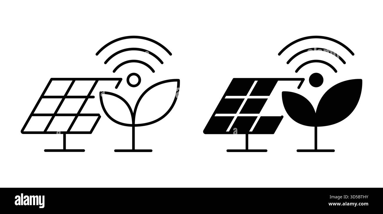 Rappresentazione visiva del legame dell'energia solare con la natura, mettendo in evidenza la tecnologia pulita e la crescita sostenibile in un concetto di design moderno per eco-fr Illustrazione Vettoriale