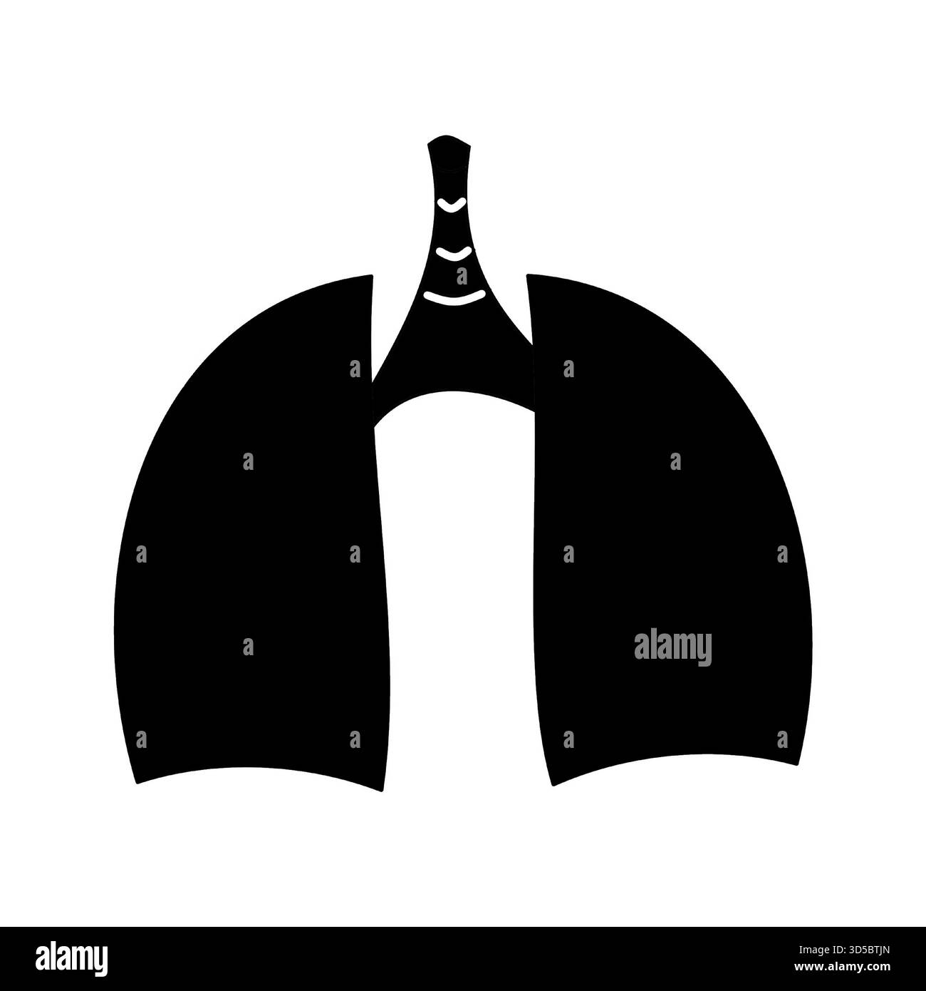 icona dei polmoni umani design vettoriale semplice utile per la silhouette del settore sanitario Illustrazione Vettoriale