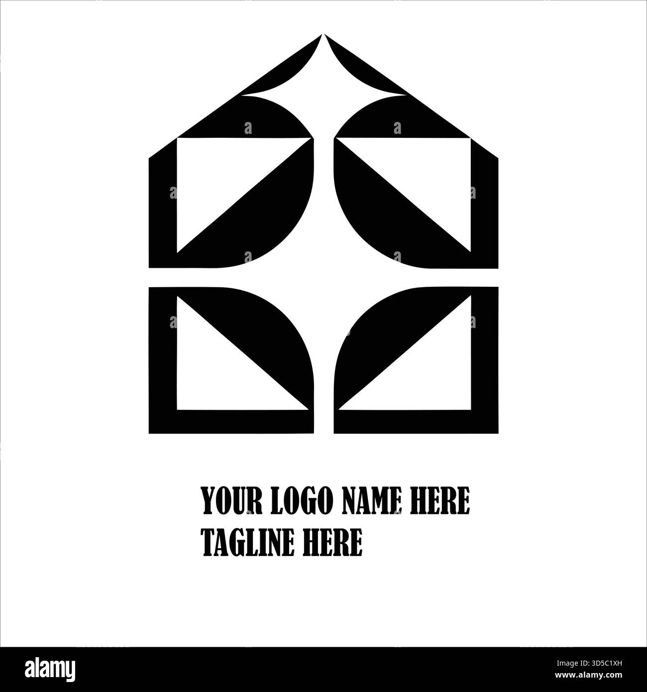 Moderno logo immobiliare con linee pulite e forme geometriche degli edifici, progettato per marchi immobiliari, agenzie e case di lusso Illustrazione Vettoriale