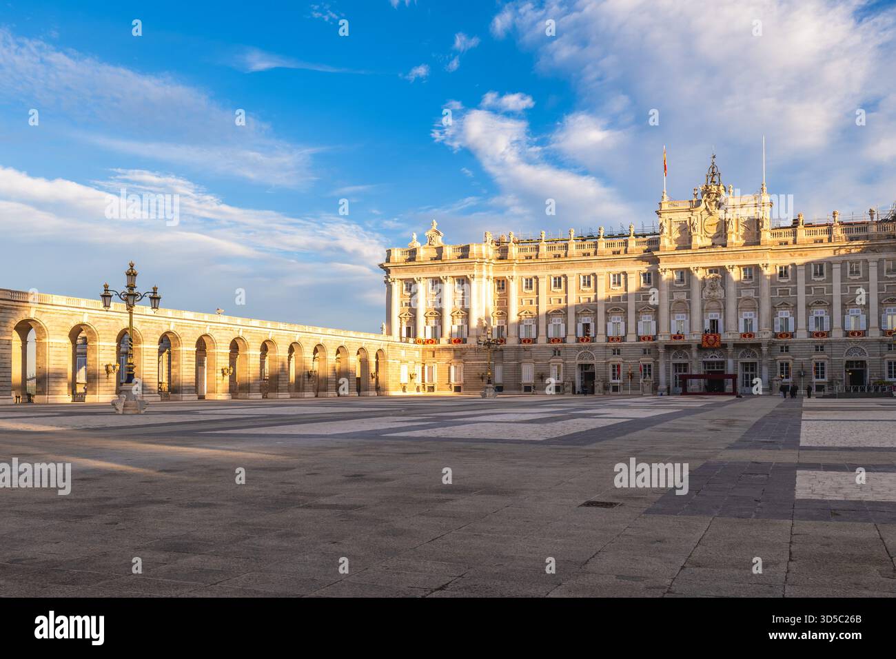 Palazzo reale di Madrid, la residenza ufficiale della famiglia reale spagnola a Madrid, Spagna Foto Stock