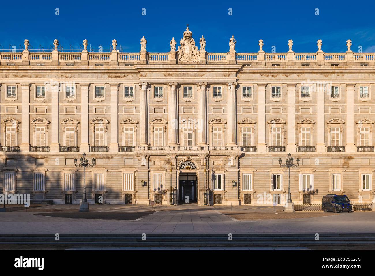Palazzo reale di Madrid, la residenza ufficiale della famiglia reale spagnola a Madrid, Spagna Foto Stock