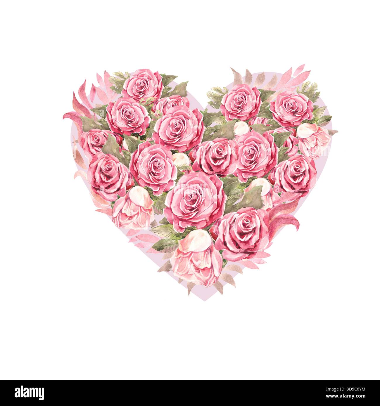 biglietto d'auguri con rose, giorno delle valenze, giorno della mamma Foto Stock