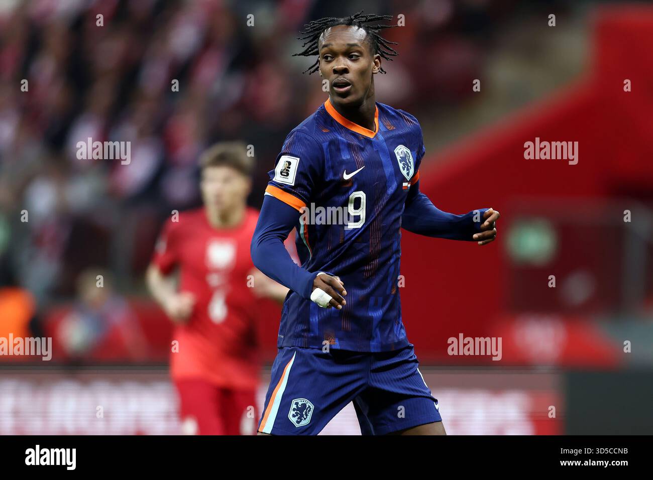 Varsavia, Pologne. 14 novembre 2025. Emmanuel Emegha dei Paesi Bassi durante la Coppa del mondo FIFA 2026, qualificazioni, partita di calcio del gruppo G tra Polonia e Paesi Bassi il 14 novembre 2025 allo stadio PGE Narodowy di Varsavia, Polonia - foto Piotr Matusewicz/DPPI credito: DPPI Media/Alamy Live News Foto Stock