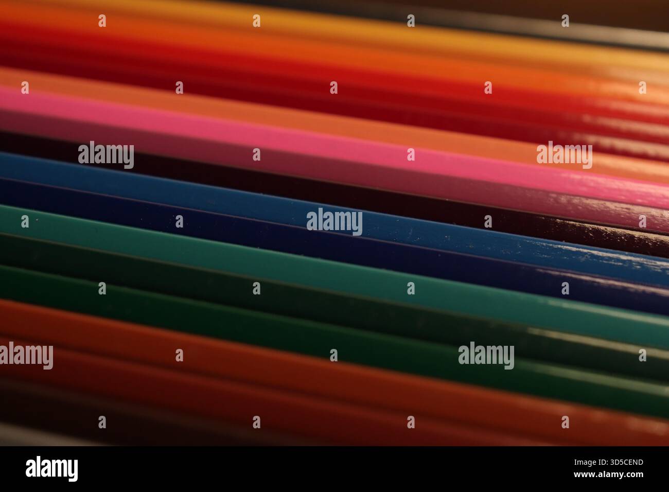 Sfumatura di colore delle matite di legno Foto Stock