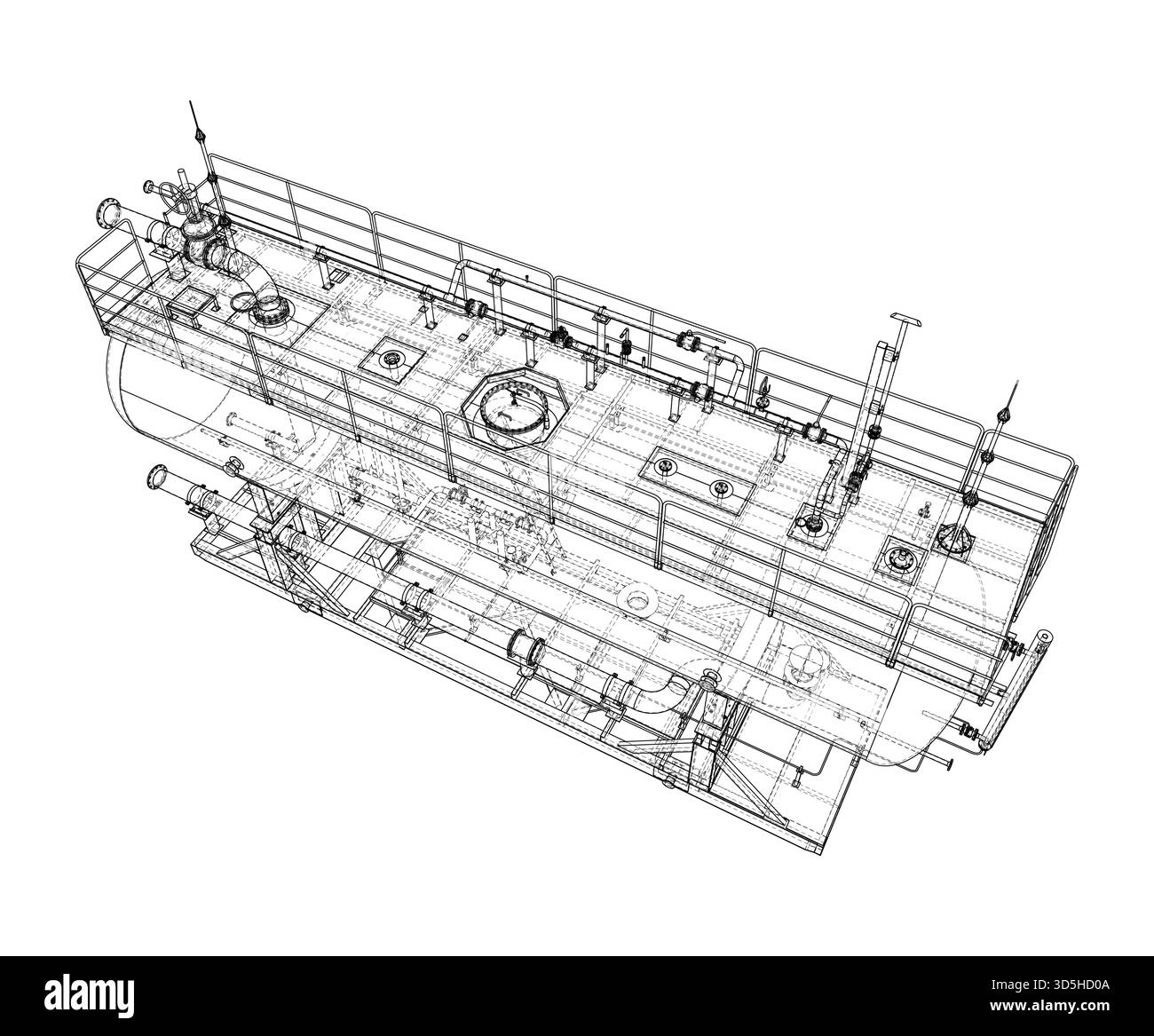 Progetto serbatoio industriale. Vettore Illustrazione Vettoriale