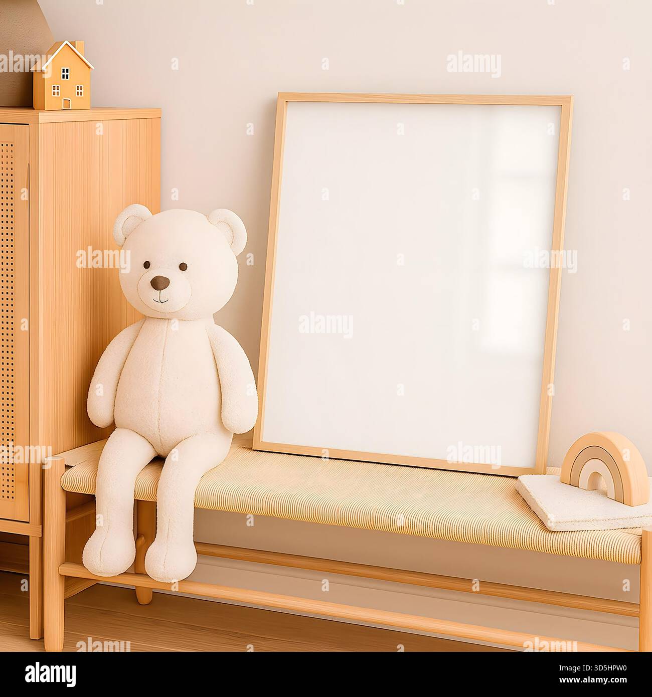 Cornice Mockup Wall Art – modello minimalista per l'arredamento delle camere Foto Stock