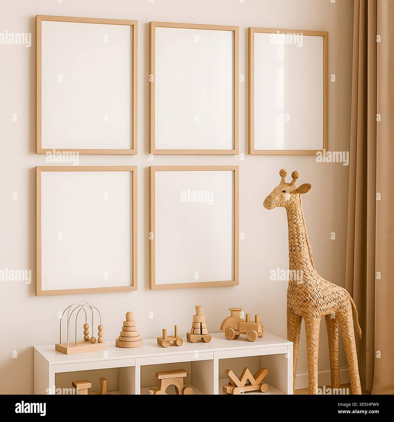 Cornice Mockup Wall Art – modello minimalista per l'arredamento delle camere Foto Stock