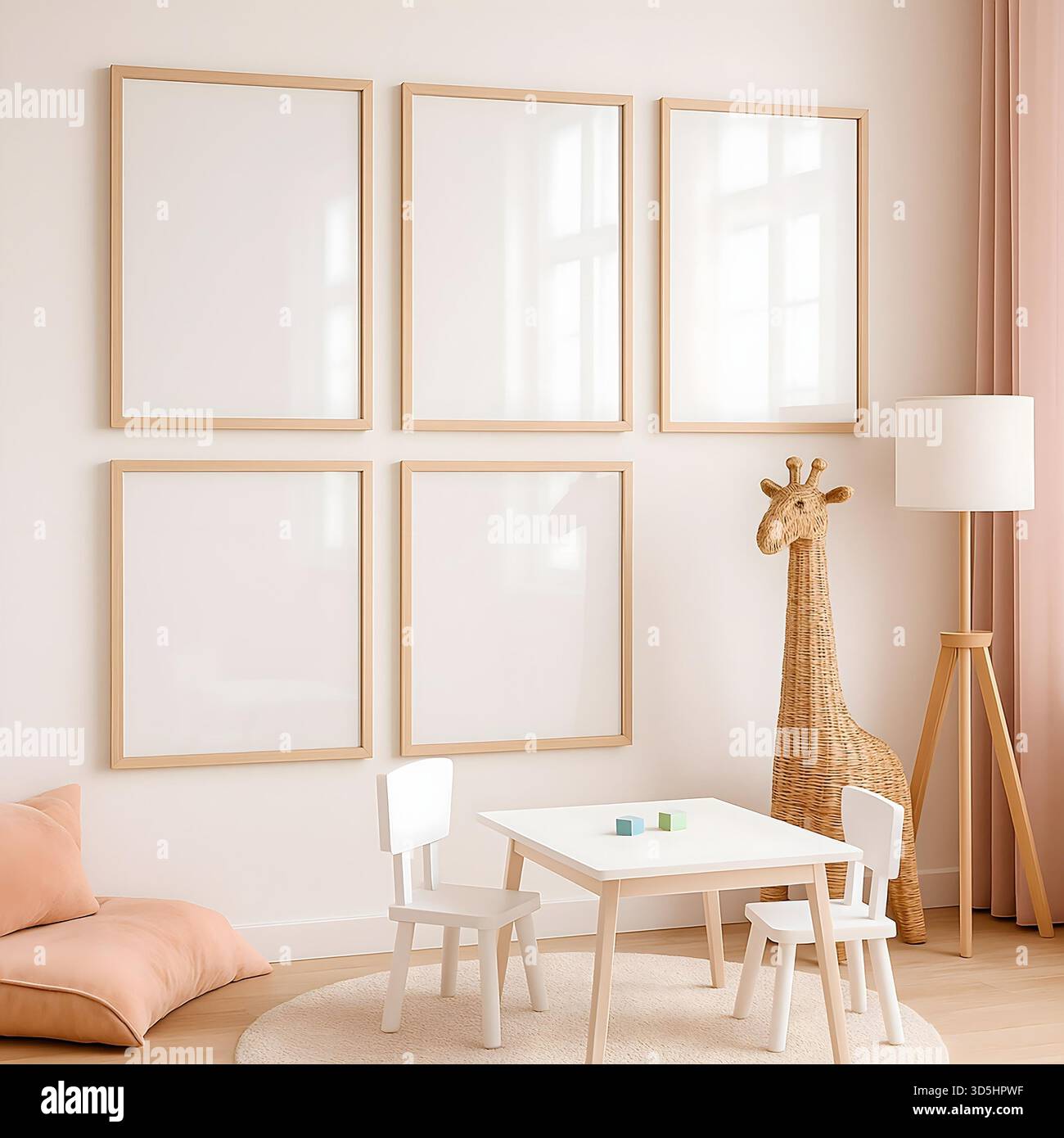 Cornice Mockup Wall Art – modello minimalista per l'arredamento delle camere Foto Stock